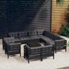 Day and Night - Day and Night Garden Furniture 12 Pieces with Black Cushions Solid Pine Wood