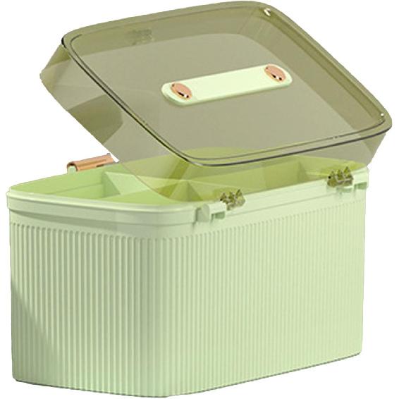 Zerodis Household Box,Portable Transparent Plastic Double Layer Medical Container First Aid Case Medical Case Family Box Organizer with Security Lock