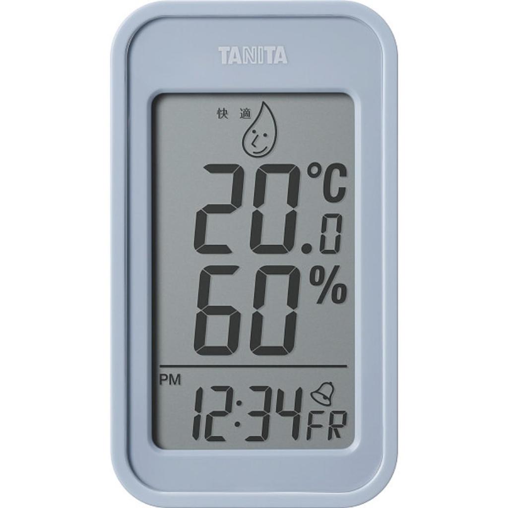 Tanita Large Digital Display with Temperature and with Magnet Thermo-Hygrometer (TT-589-BL) Display, Clock, Calendar, Humidity, Wall-Mountable,