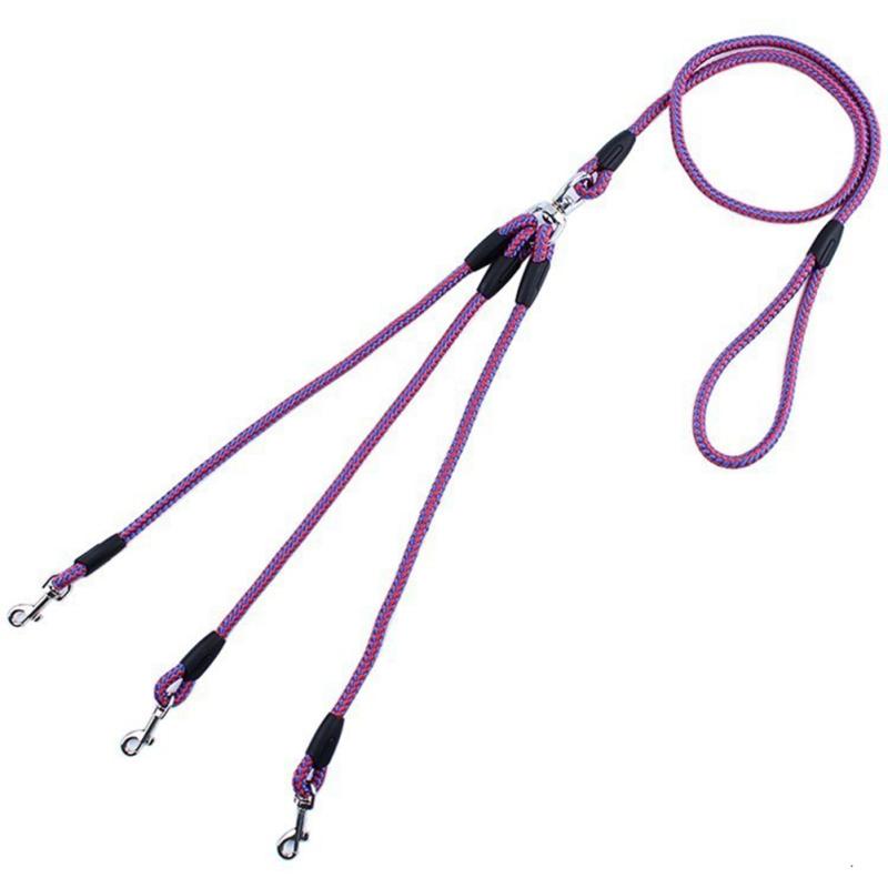 3 Way Dog Leash 3-in-1 Couplers Nylon Pet Traction Rope With Ergonomic Handle For Outdoor Dog