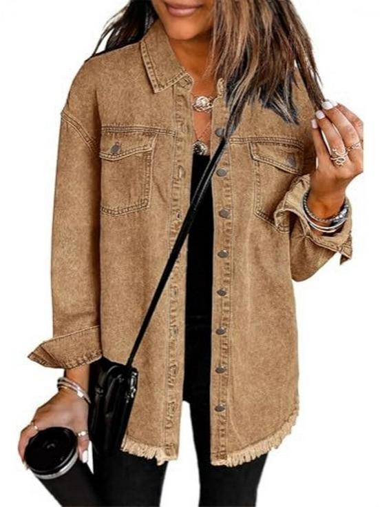Women's Loose-Fit Brushed Denim Jacket