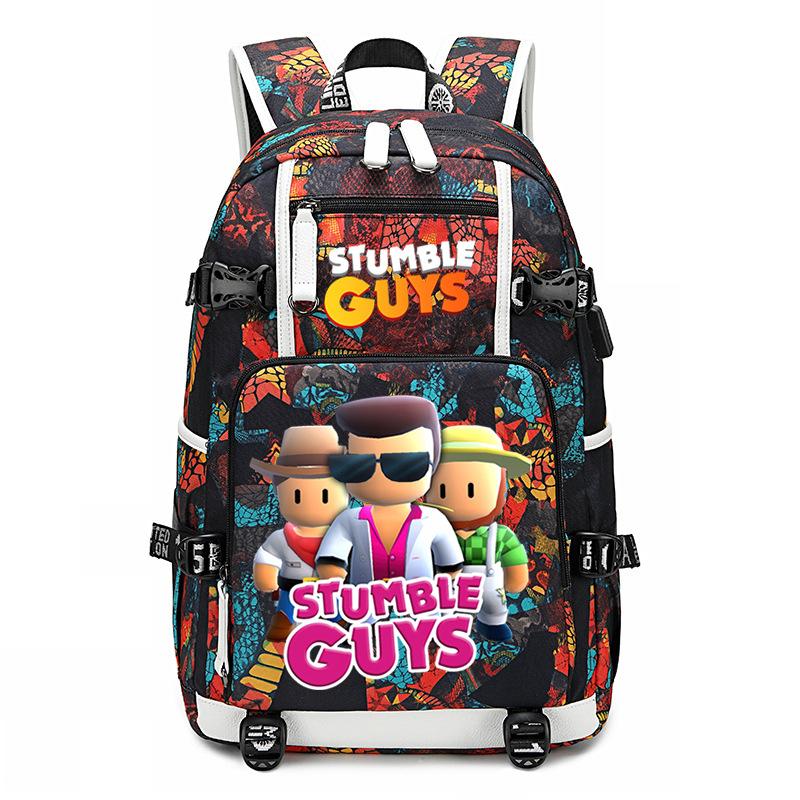 Game Stumble Guys Collision Party Peripheral Printed Student School Bag Camo Bag Sports Bag Backpack