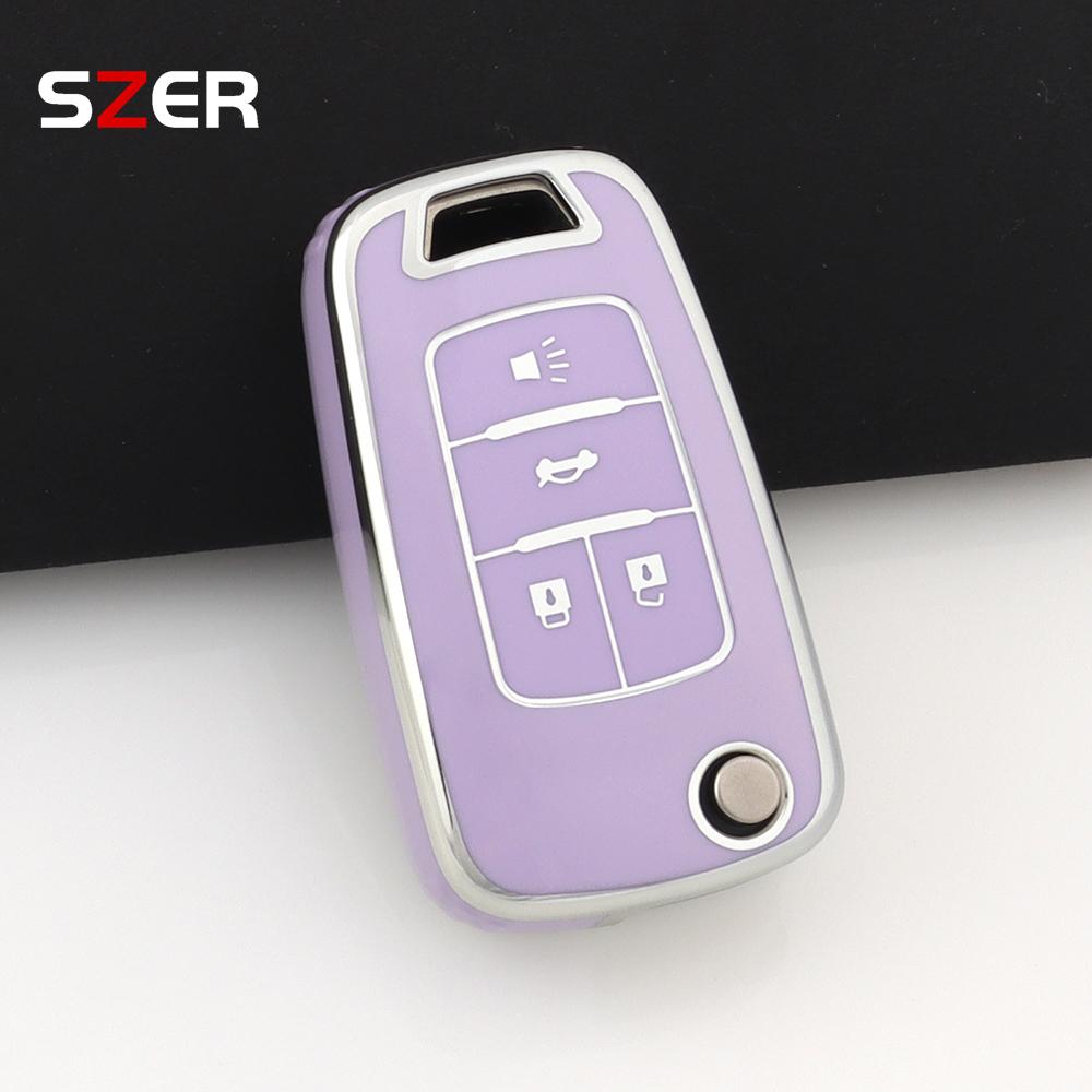 Tpu Style Car Flip Key Case Cover Shell Fob For Chevrolet Cruze Aveo Camaro Epica Lova Sail Spark Opel Astra Corsa 3/4 Buttons