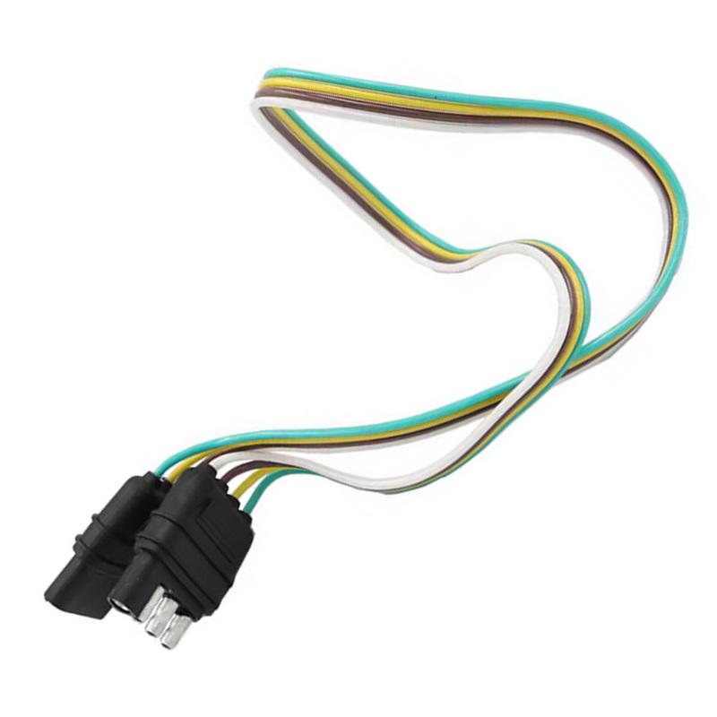 6/12/24V Trailer Wire Extension 4-Way 4 Pin Plug Connector For US Vehicles and Trailers Using Standard 4-way Flat Wiring Systems