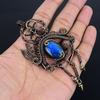 Labradorite Pendant, Handmade Gemstone 999 Copper Wire Wrapped Pendant Antique Jewelry, For Gift Silver Jewelry