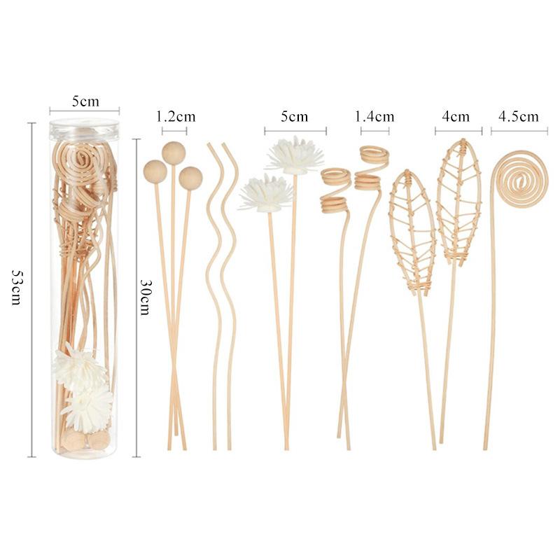 12 Pcs Lotus Series Flower Rattan Sticks Fireless Fragrances Reed Diffuser Stick Diy Ornaments Home Decor