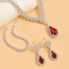 Elegante Set di Collana e Orecchini con Strass per Matrimoni
