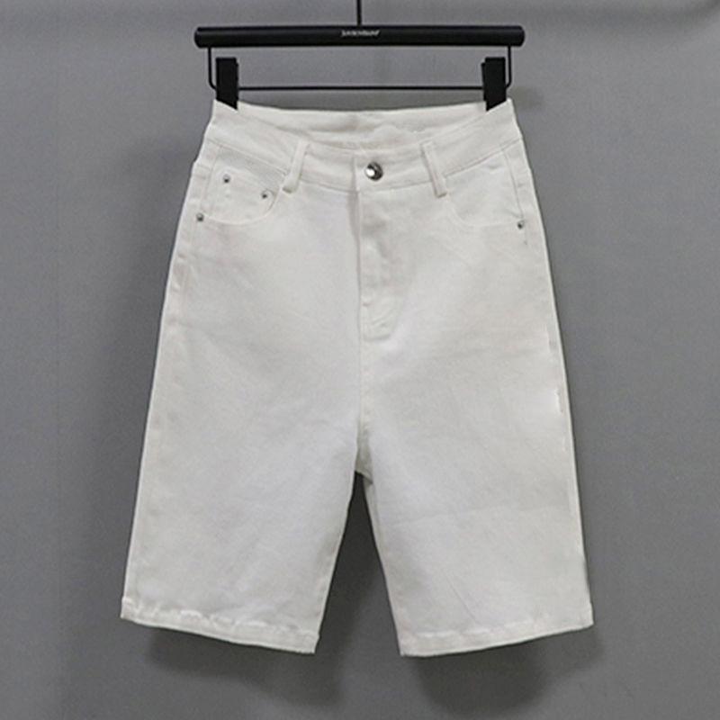 Women's Korean Style High-Waisted Straight-Leg Denim Pants - Versatile, Casual, Stretch for Cycling and Everyday Wear