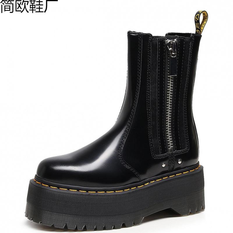 Martin boots Chelsea boots Damen Plateau Motorradstiefel Damen Britische Leder Kurzstiefel Muffin
