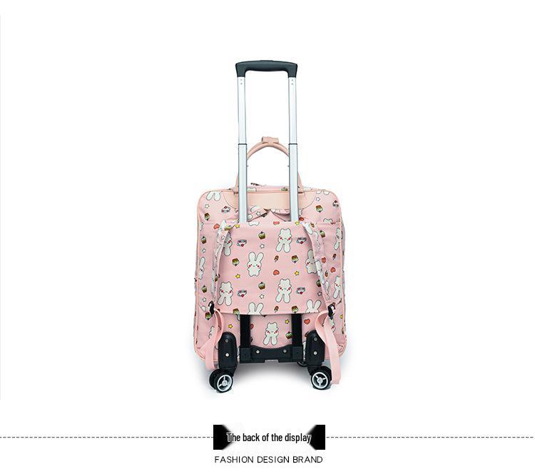 Women's Universal Wheel Trolley & Backpack Travel Bag - Large, Lightweight, Ideal for Short Trips & Carry-On Luggage