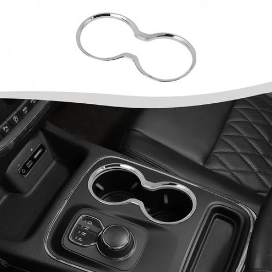 Fit for Jeep Grand Cherokee 2011- Front Cup Holder Frame Cover Trim (Chrome)