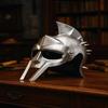 Handgefertigter griechischer Gladiatorenhelm aus Silber und Stahl, mittelalterliche Kriegerrüstung, dekoratives Geschenk