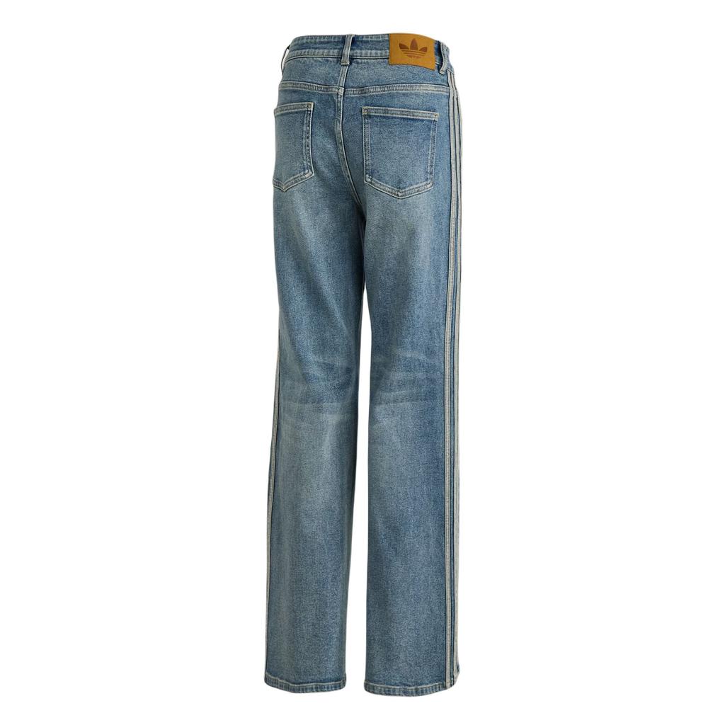 adidas Originals Washed Flair Pant New Year Edition Water Washed Micro Flare Sport Stripe Slim Fit Jeans Women Bottoms KT-3173
