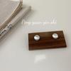 Su Chuang S925 Sterling Silver Mushroom Brushed Frosted Ball Stud Earrings for Women - High-End Niche Style