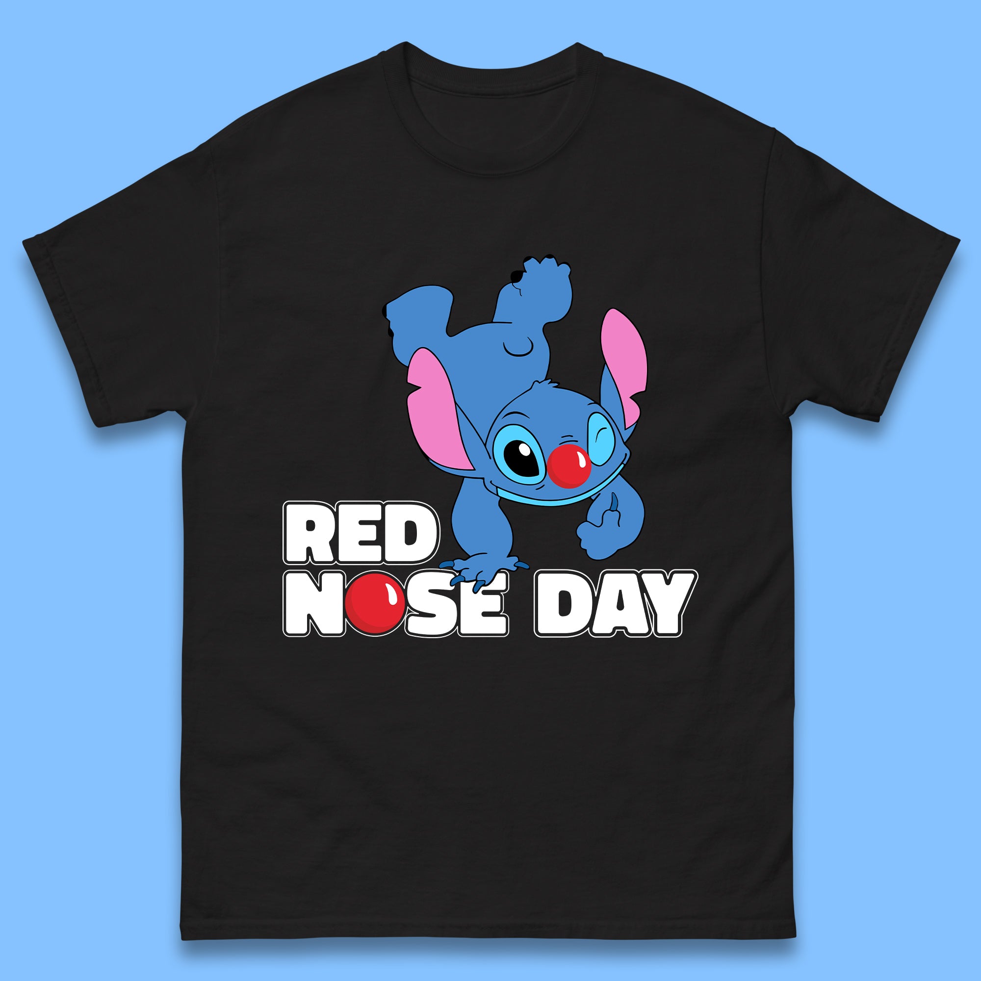 Stitch Red Nose Day Mens T-Shirt Womens Tops Tees XL
