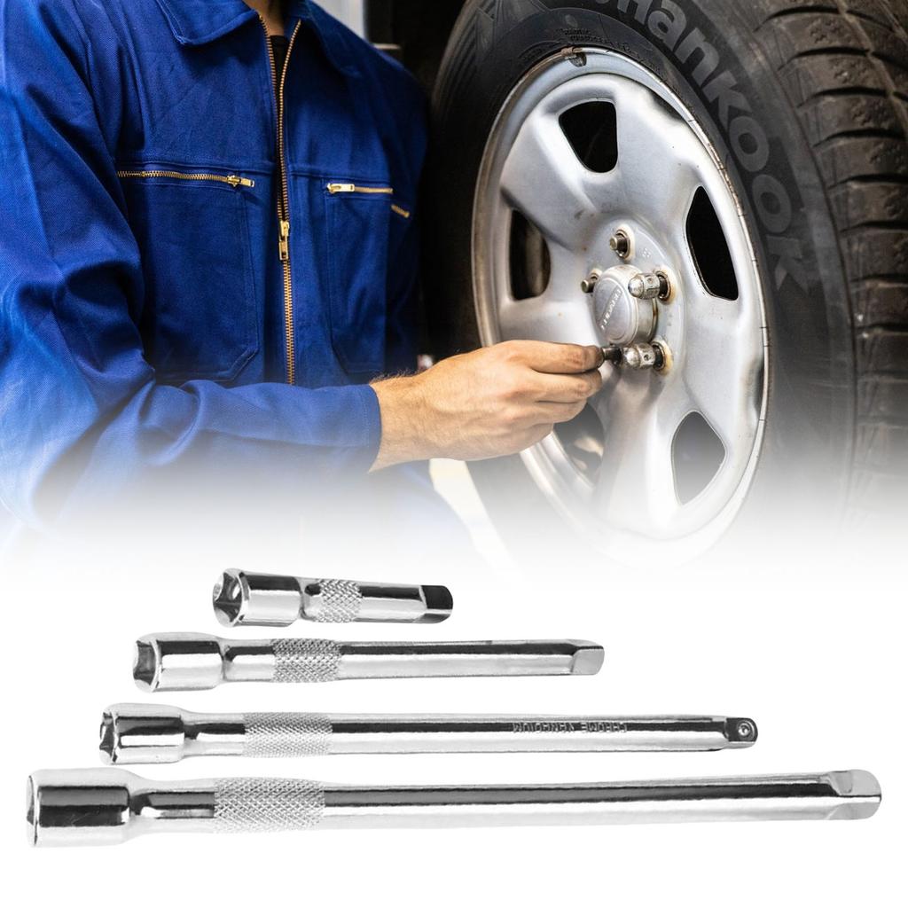 4Pcs 1/4inch Drive Extension Rod Set 3/8inch Drive Socket Extension Set Extension Joint Socket Adapter Extension Rod