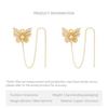 Bling Rhinestone Butterfly Ear Clip Earrings 2 Pieces Anti-Lost Holder for Wireless Earphone Female Prom Gift