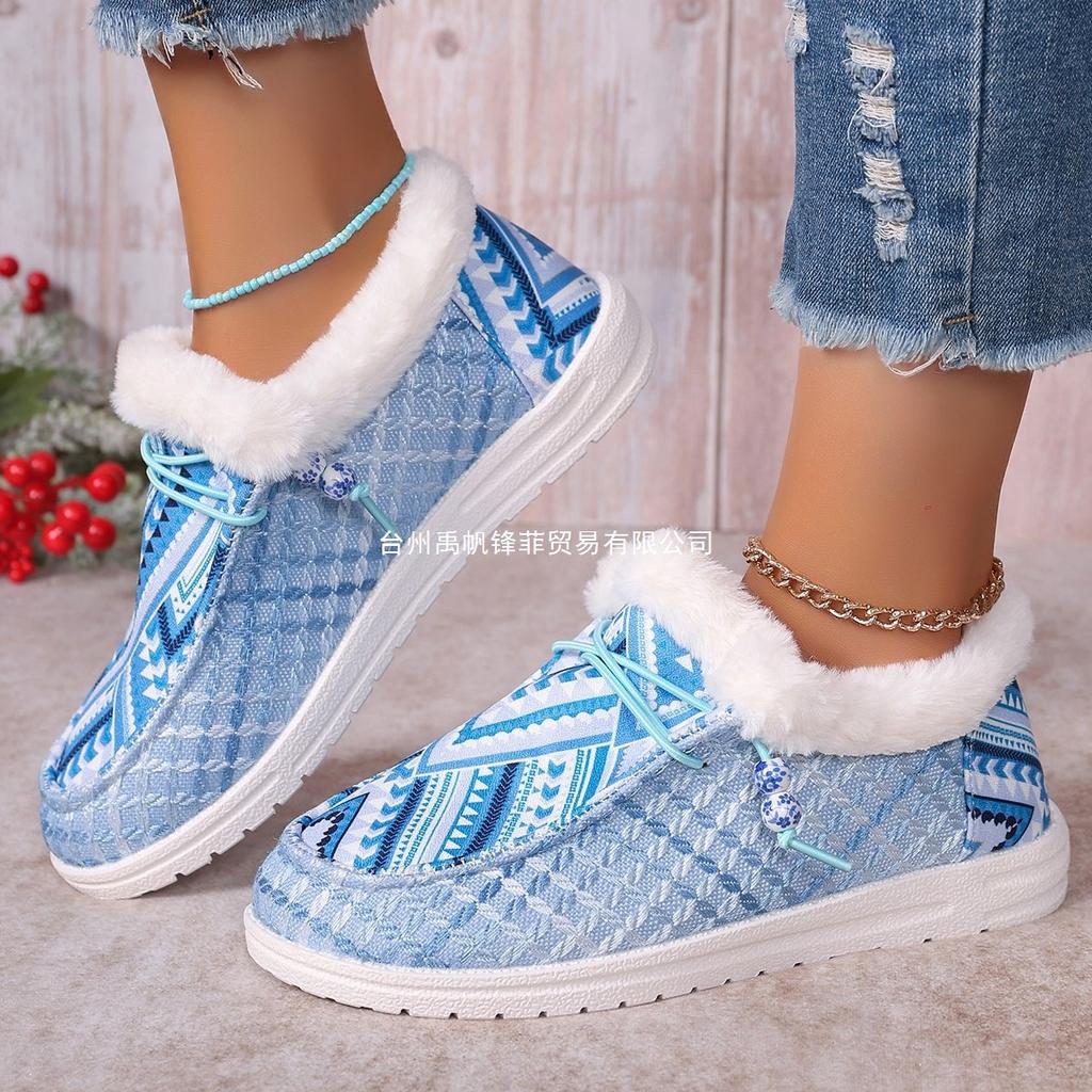 Women's Lightweight Comfortable Cold Warm Padded Snow Boots Non-slip Wear-resistant Outdoor Casual Sneakers Cotton Boots