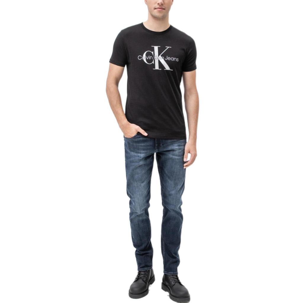 Calvin Klein Letter Print Crew Neck T-Shirt Men Tops Black J30J3208060GN