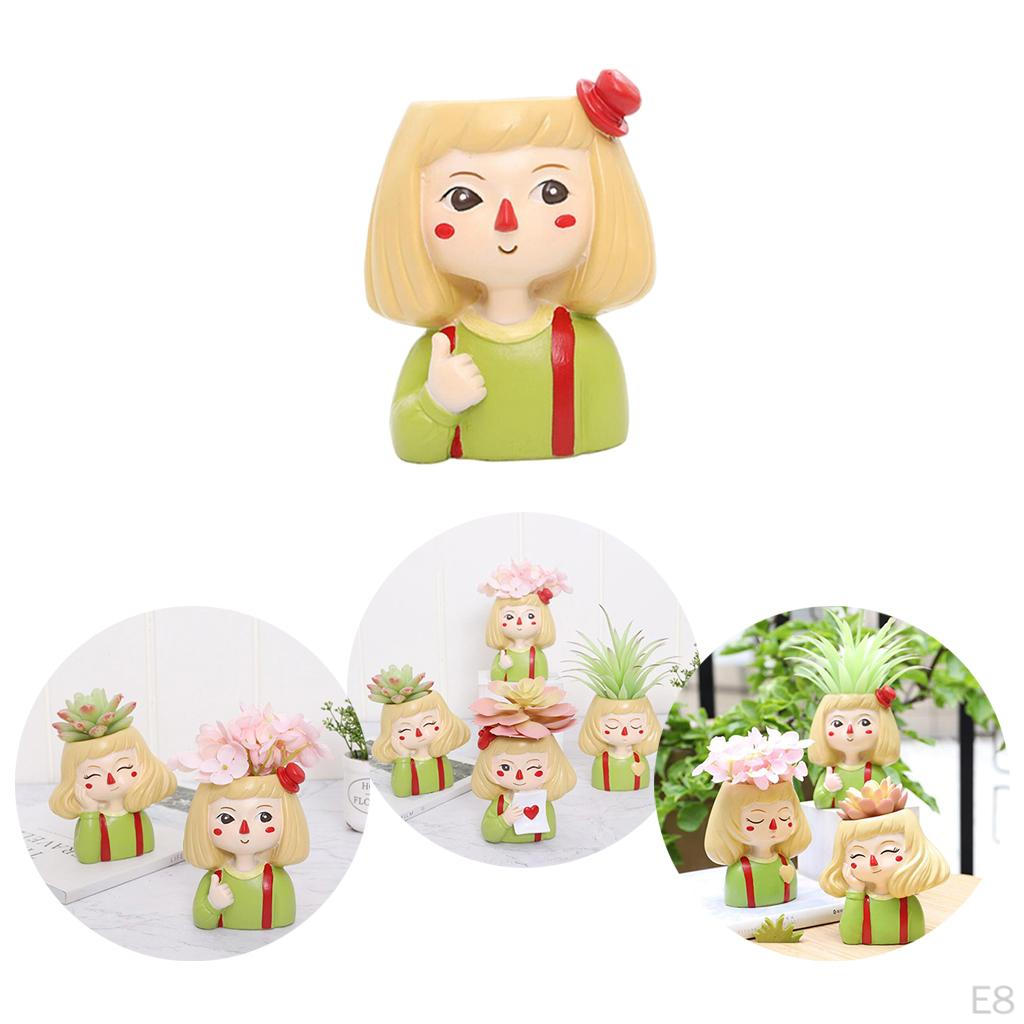 Head Pot er indoor and outdoor Resin er, Cute s Flower Pot, No