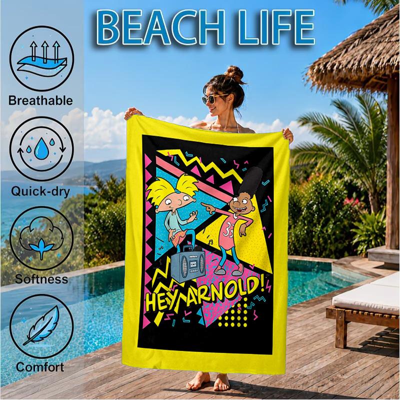 Arnold Adventure Awaits Beach Towel, Microfiber Beach Towel, Perfect For Pool, Beach, Travel, Home Decor Beach Party Fan Gifts