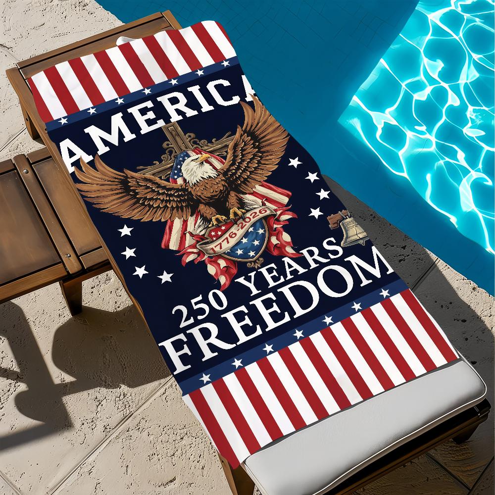 A-america Celebrates 250 Years Towel Large Quick-Drying Microfiber soft Beach Towel for Travel Fitness Sauna Bathing Camping
