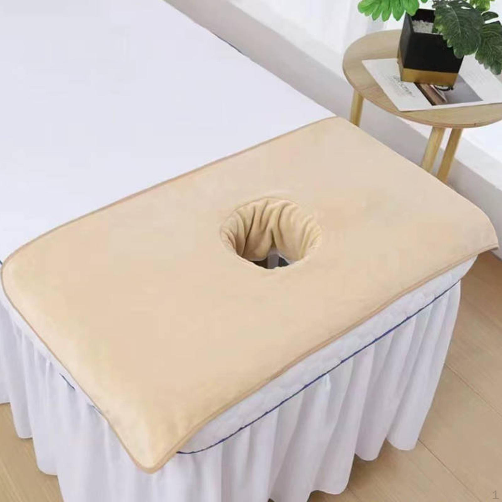 

Массажный стол Полотенце с отверстием для лица Мягкий чехол Полиэстер Легкий Дышащий Красота бежевый