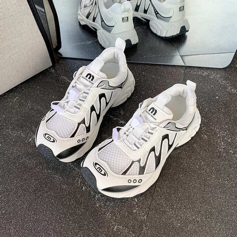 

Fashion New Summer Breathable Comfortable High-Quality Sports Trendy Shoes Casual Couple Lightweight Couple Style 35 чёрный