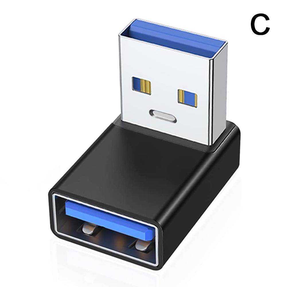 90 Degree Left Right Up Down Angled USB 3.0 A Male to Female Extension Connector Adapter for Laptop PC USB Chargers Converter