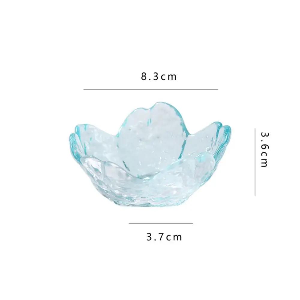 Creative Gold Inlay Glass Sakura Disc Japanese Small Sauce Bowl Nordic Style Flower Candle Holder Wedding Table