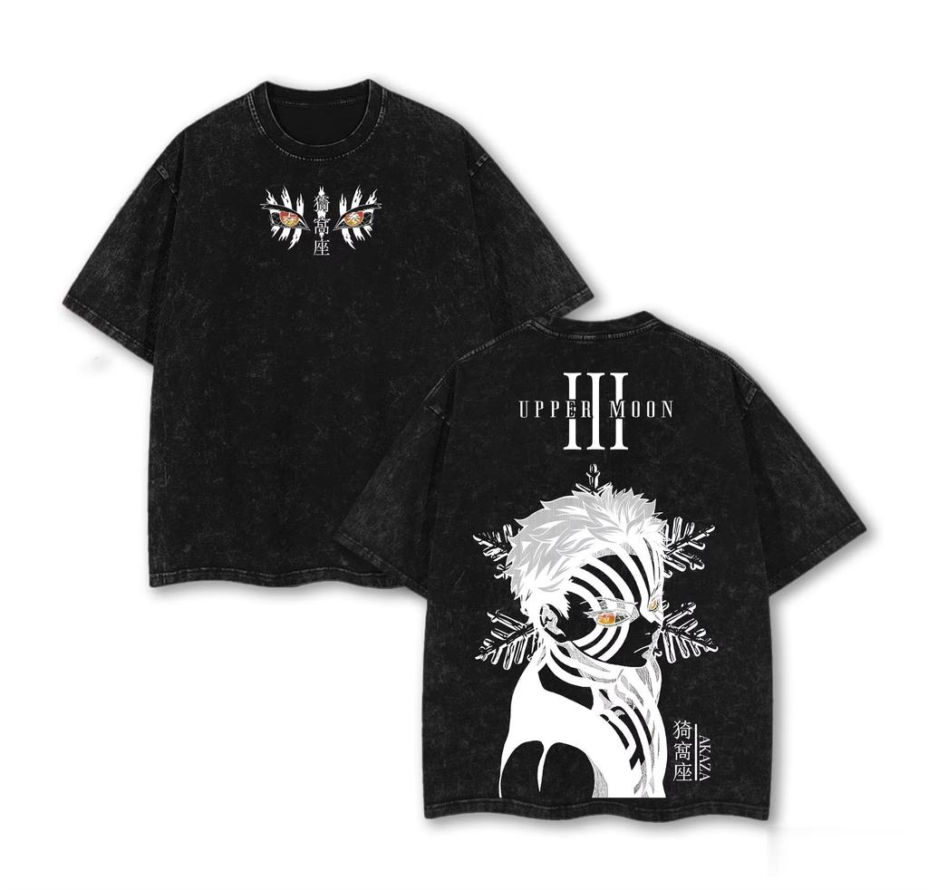 Vintage Washed Demon Slayer Anime Graphic T Shirt Men Women  Cotton Short Sleeve Tee Streetwear Casual Tops Yk Clothes