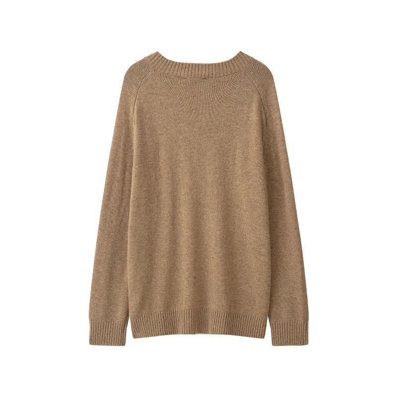 Womens Oversized Ribbed Knit Sweater With Geometric Soft Comfortable Long Sleeve Pullover Casual Wear