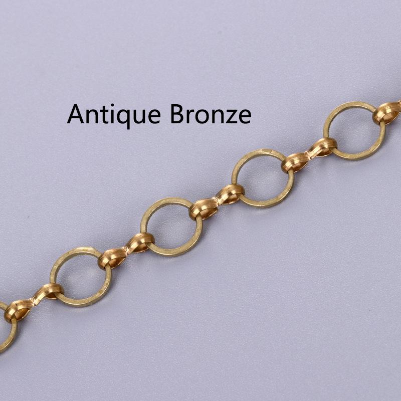 1 Meter 8mm Necklace Chain Silver Gold Copper Round Link Big Chains Bracelet Chain for Jewelry Making DIY Craft Wholesale