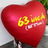 63Inch Large Love Balloons Red Heart Shaped Giant Aluminum Film Balloons Foil Helium Balloon for Birthday Valentine's Day Decors