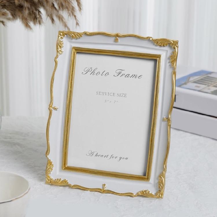 Antique Ornate Photo Frame with Floral Relief Vintage Picture Frame Wall and Tabletop Display for Home Decors Art Gallery
