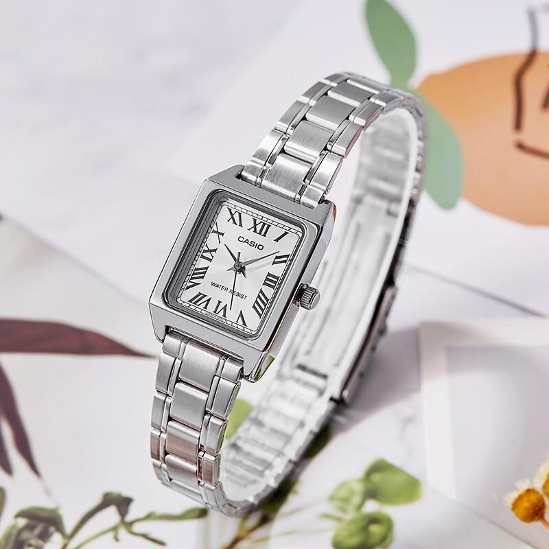 Casio STANDARD Series DRESS Series Simple Business Quartz Movement Stainless Steel Strap Japanese and Korean Watch Women's Watch Silver LTP-V007D-7B