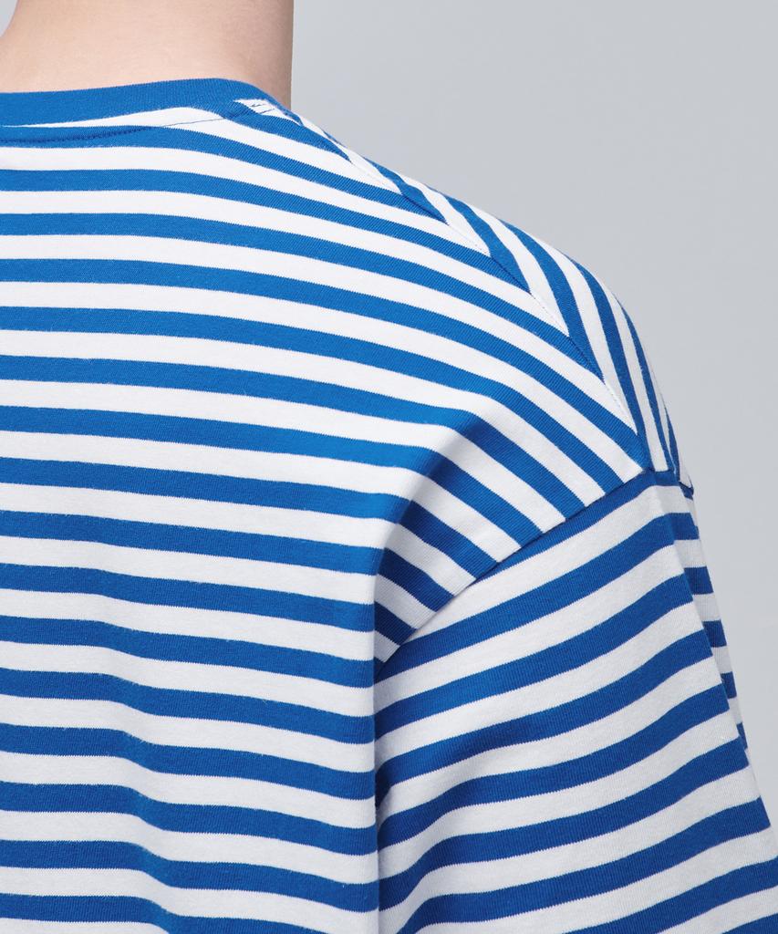 MUSINSA STANDARD Striped Relaxed Crew Neck T-Shirt [Blue]