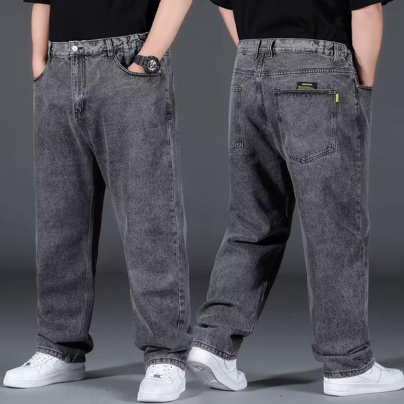 Men's Extra Large Wide-Leg Jeans - Loose Fit, Plus Size, Big Crotch, Durable Work Pants