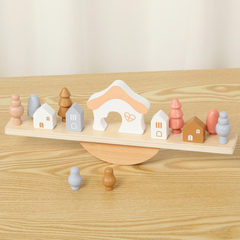 Wooden Balanced Stacked Building Blocks Children Puzzle Toy Set For Toddlers