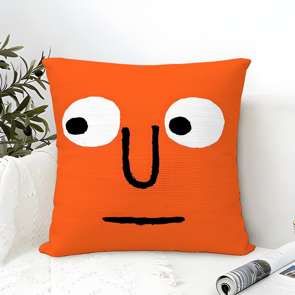 Pillow Case Cotton Linen Fabric Square Zipper Pillowcase Home Decorative Living Room Aesthetic Art Artist J-Jean Jullien 3