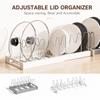 Pot Lid Rack, Expandable Adjustable with 7 Holders for Kitchen Cabinet and Countertop Storage