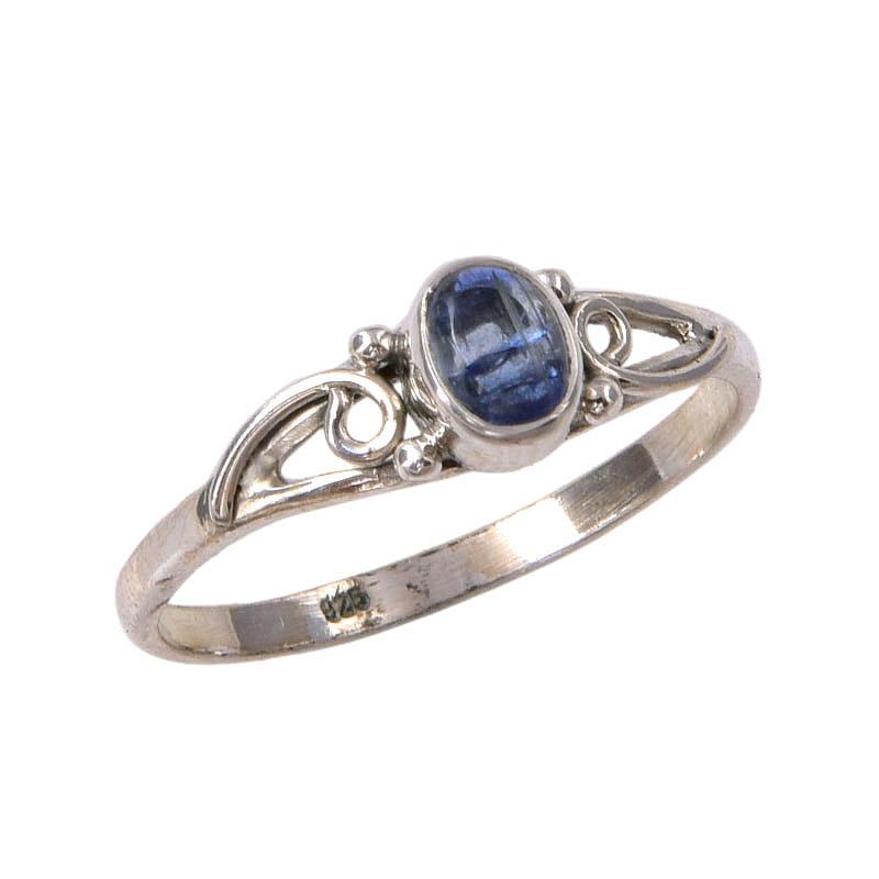 Naturalny Kyanit Kamień Szlachetny Ręcznie Robiona Biżuteria Srebro Próby 925 Pierścionek Rozmiar 9 t3I92