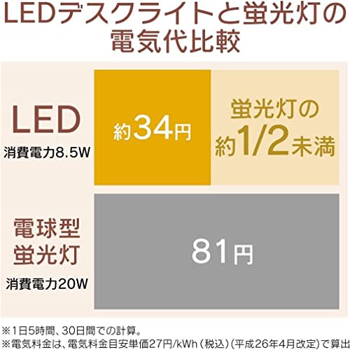 [For Learning and Reading] Iris Ohyama Desk Light 2-way, Left and Right, Stepless Dimming, Adjustable Angle, with Glare Guard, High Color Rendering, E
