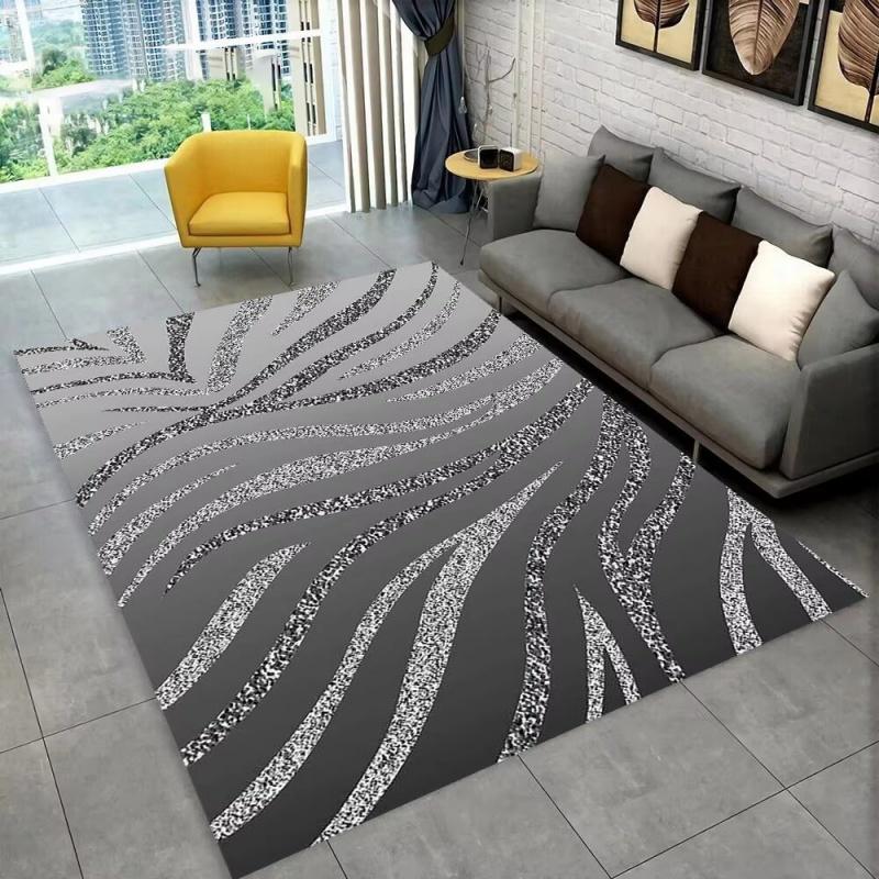 3D-Teppich mit buntem Zebra-Muster, Teppich für Wohnzimmer, Schlafzimmer, Sofa, Büro, Fußmatte, Dekoration, rutschfeste Bodenmatte für Kinder