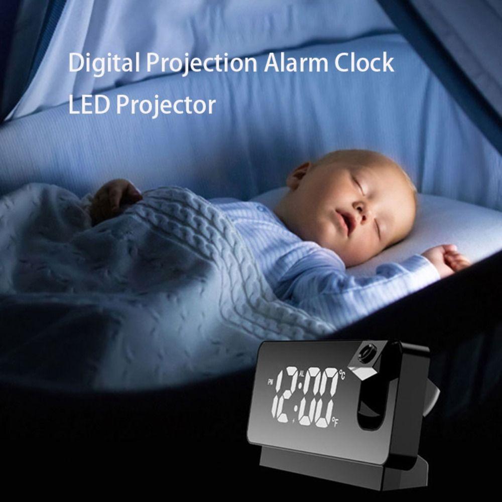 

Поворотный светодиодный проектор, ЖК-дисплей, FM-радио, тихий таймер для спальни