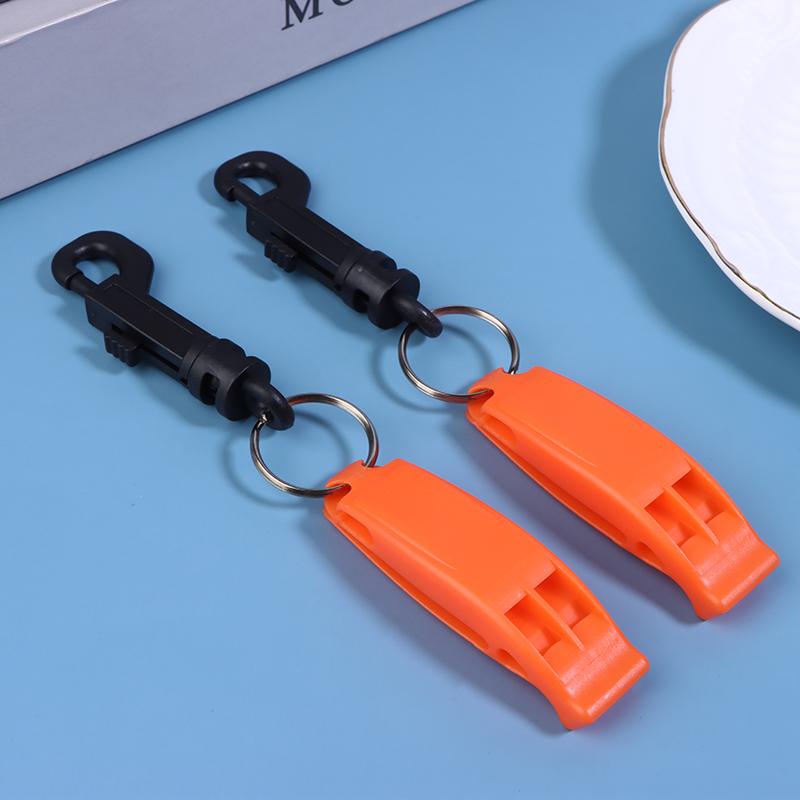 2Pcs Emergency Whistle Safety Survival Whistle Signaling Whistle With Hook For Outdoor Camping Hiking