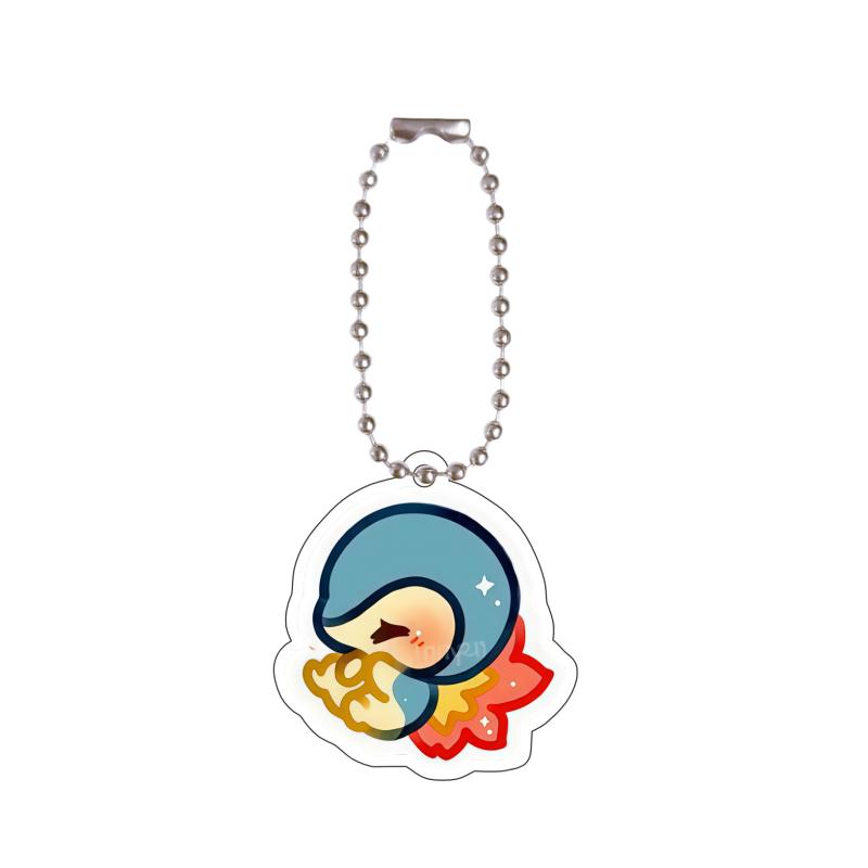 Anime Acrylic Key Ring for Brionne Alolan Meowth Pumpkaboo Chimchar Espurr Piplup Q Version Self-Made Acrylic Key Chain Pendant