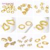 18K Gold Plated Brass Double Hole Connector Rings,End Bead Tip,For Jewelry Making Supplies DIY Pearl Bracelet Necklace Accessory