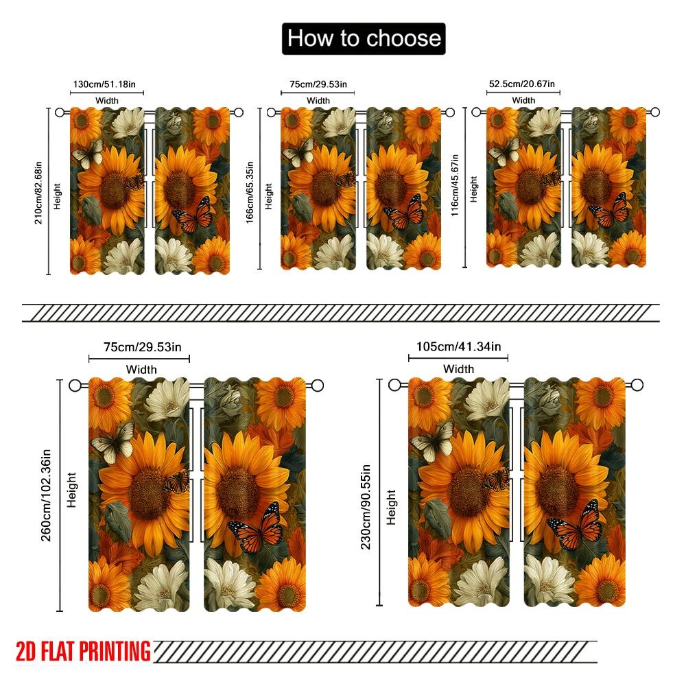 2pcs,2D plane printing Curtain Popular Blossom Symphony(1) Polyester Woven (without rod) Decorations Outdoor for Various Rooms,