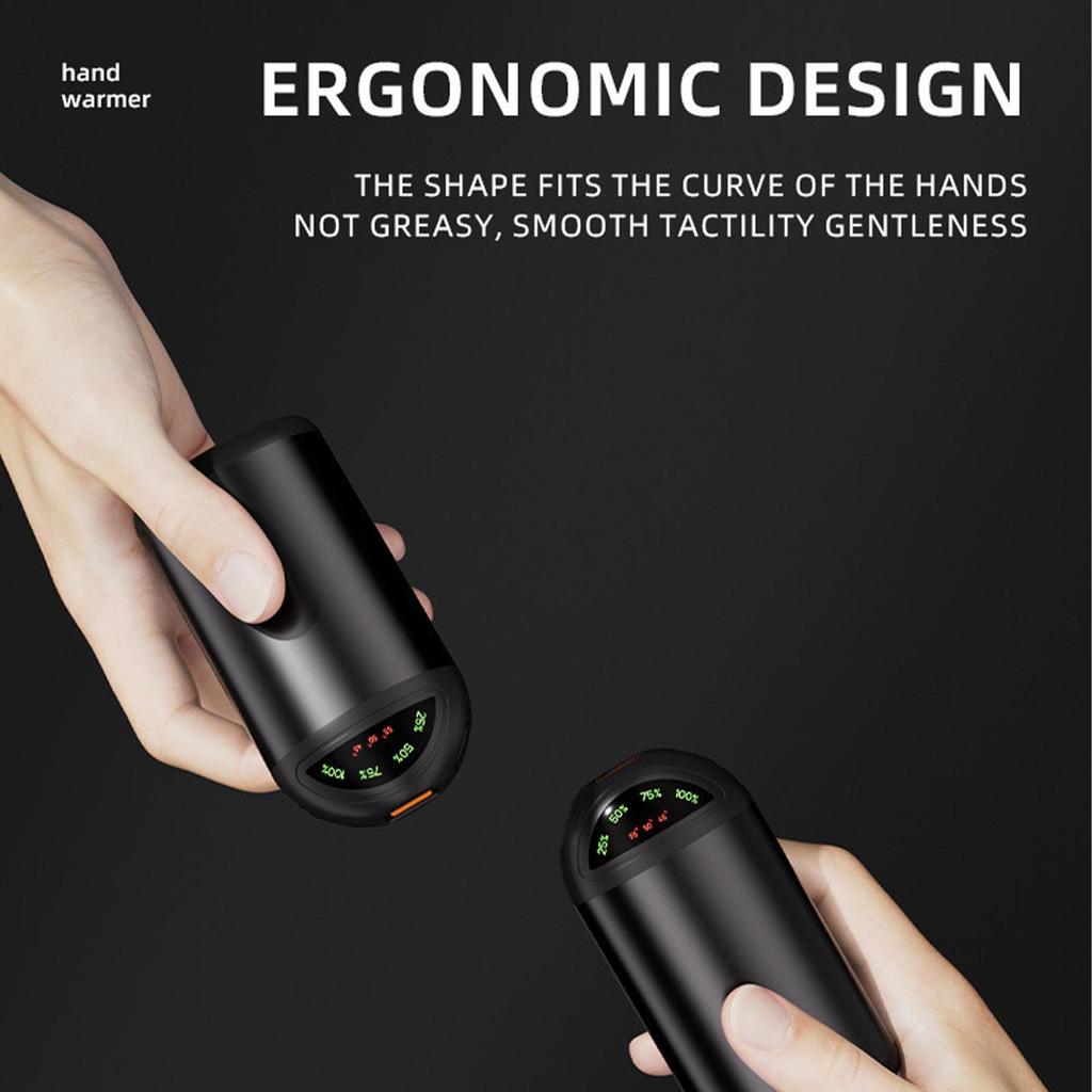 Heated Hand Warmers Rechargeable Hand Heater Power Bank 5000mAh With Lights Portable 3-Level Temperature Pocket Heater For